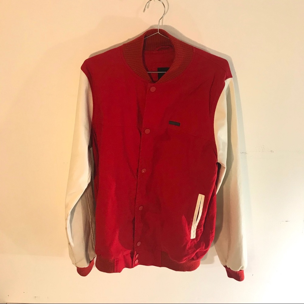 KR3W Varsity Jacket Size Large Red/White